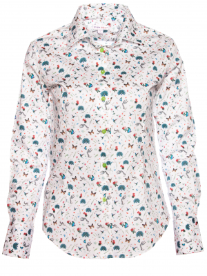 Women's fitted shirt with nature print