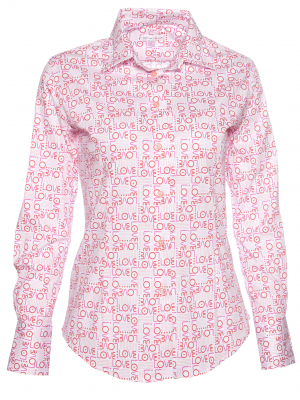 Women's fitted shirt with love print