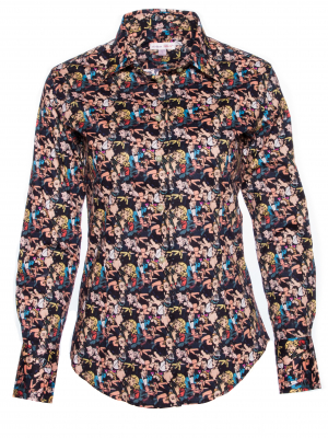 Women's fitted shirt with comic print