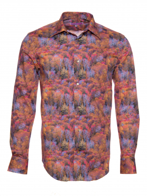 Men's regular shirt with forest print