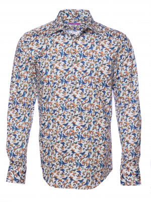 Men's regular shirt with butterflies print