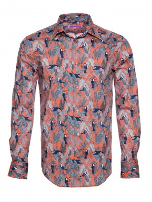 Men's regular shirt with toucan print