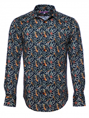 Men's regular shirt with seabed print