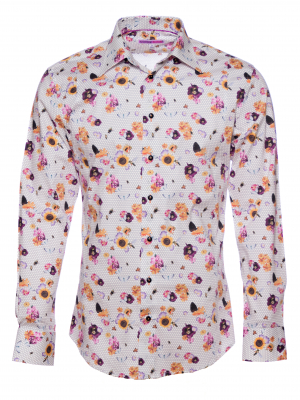Men's slim fit shirt with bee print