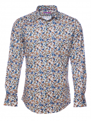 Men's slim fit shirt with butterflies print
