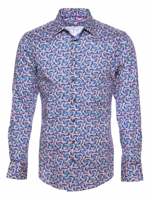 Men's slim fit shirt with hypnotic print
