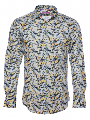 Men's slim fit shirt with lemon print