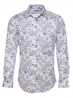 Men's slim fit shirt with nature print