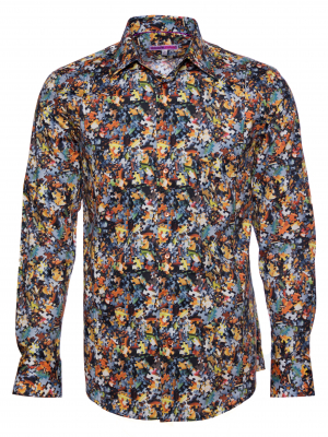 Men's slim fit shirt with puzzle print