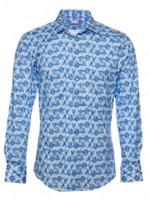 Men's slim fit shirt with geometric shape print