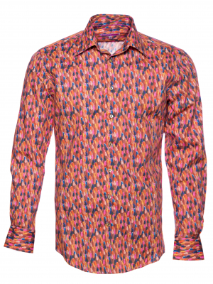 Men's slim fit shirt with coloured pencils print