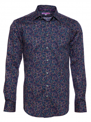 Men's slim fit shirt with geometry print