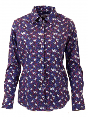 Women's fitted shirt with moon print