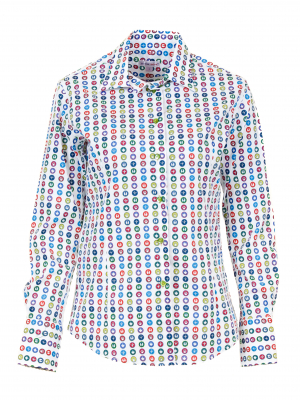 Women's fitted shirt with printed print